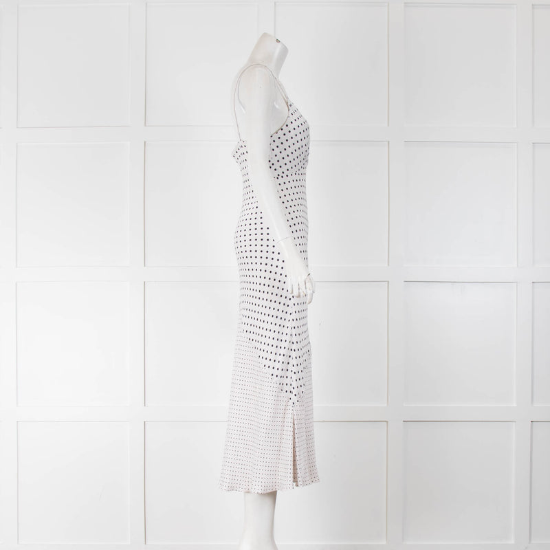 Zimmermann White Strappy Dress With Black Polka Dot