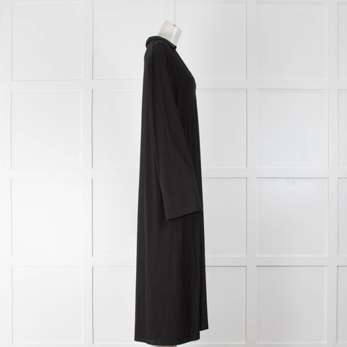 Albus Lumen Black Maxi Dress With Open Collar