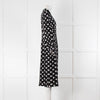 Dolce & Gabbana Silk Black Dress With White Spots and Pearl Buttons