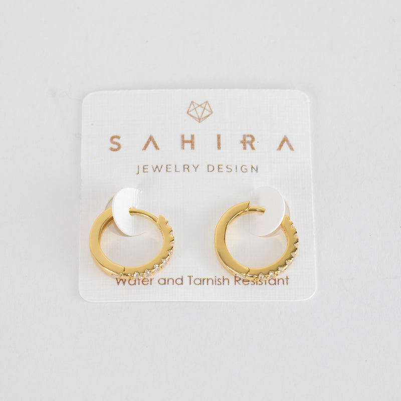 Sahira London Pave Huggies in Gold