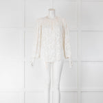 The Kooples White Frill High Neck Shirt