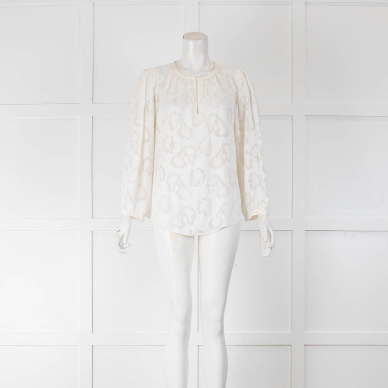 The Kooples White Frill High Neck Shirt