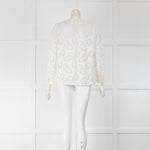 The Kooples White Frill High Neck Shirt