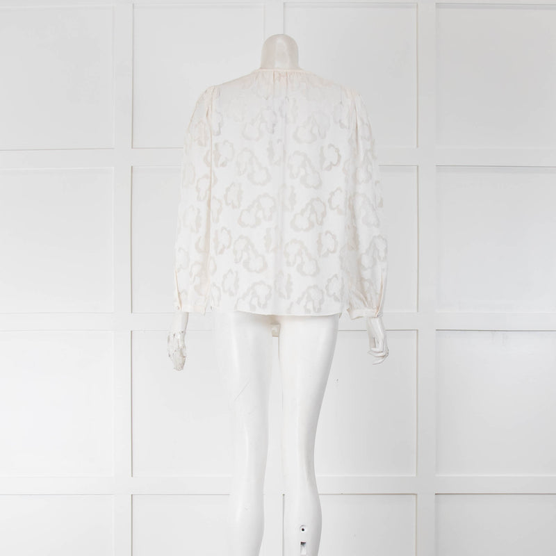 The Kooples White Frill High Neck Shirt