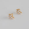 Sahira London Mini Pearl Cross Studs