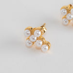 Sahira London Mini Pearl Cross Studs