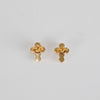 Sahira London Mini Pearl Cross Studs