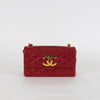 Chanel Small Red XL Quilted Lambskin Single Flap