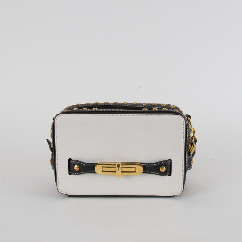 Alexander McQueen Black White Myth Lock Camera Bag