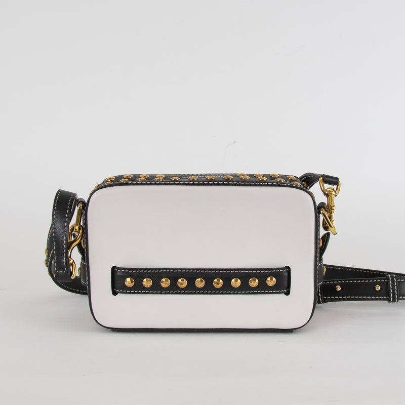 Alexander McQueen Black White Myth Lock Camera Bag