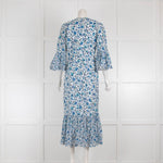 Beulah Blue Floral Broderie Anglaise Print Maxi Dress