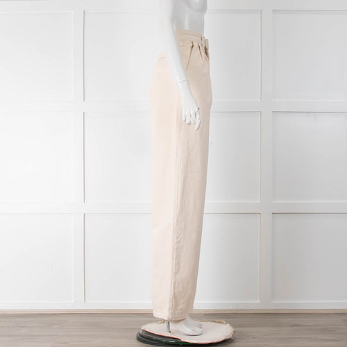 RAEY Ivory Wide Leg Jeans