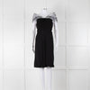 Louis Vuitton Black Wool Strapless Dress with Netting