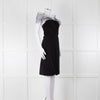 Louis Vuitton Black Wool Strapless Dress with Netting