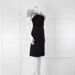 Louis Vuitton Black Wool Strapless Dress with Netting