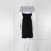 Louis Vuitton Black Wool Strapless Dress with Netting