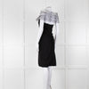 Louis Vuitton Black Wool Strapless Dress with Netting