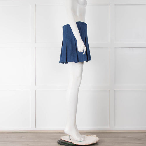 The Frankie Shop Chambray Pleated Mini Skirt