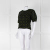 Baum Und Pferdgarten Black Neon Green Puff Sleeve Top