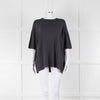 The Frankie Shop Grey Lenny Knit Boxy Short Sleeve Top