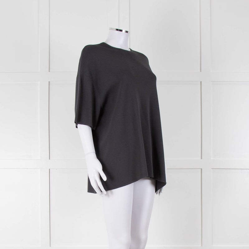 The Frankie Shop Grey Lenny Knit Boxy Short Sleeve Top