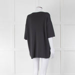 The Frankie Shop Grey Lenny Knit Boxy Short Sleeve Top