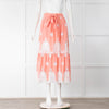 Miguelina Coral Maxi Skirt with Lace Inserts