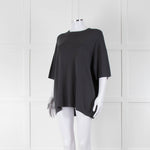 The Frankie Shop Grey Lenny Knit Boxy Short Sleeve Top