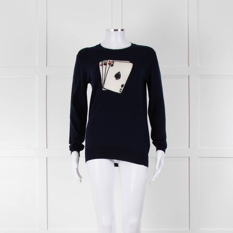 Markus Lupfer Navy Cream Playing Card Jumper