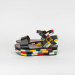 Tory Burch Multi Coloured Flatform Sole Sandals