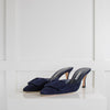 Manolo Blahnik Navy Suede Maysale Mule