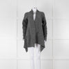 Sarah Pacini Grey Merino Wool Mohair Blend Wrap Cardigan