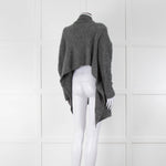 Sarah Pacini Grey Merino Wool Mohair Blend Wrap Cardigan