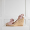 Valentino Pink Leather Espadrille Wedges