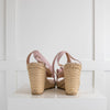 Valentino Pink Leather Espadrille Wedges