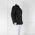 Mulberry Black Leather Belted Biker Jacket