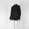 Mulberry Black Leather Belted Biker Jacket