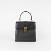 Gucci Vintage Black Buckle Turn Lock Top Handle Bag