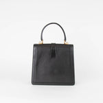 Gucci Vintage Black Buckle Turn Lock Top Handle Bag