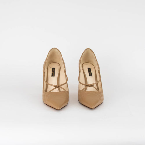 Louis Vuitton Tan Leather Pointy Heels