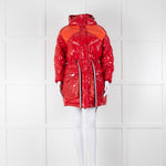 Perfect Moment Red Wet Look Maelle Hood Duvett Ski Jacket