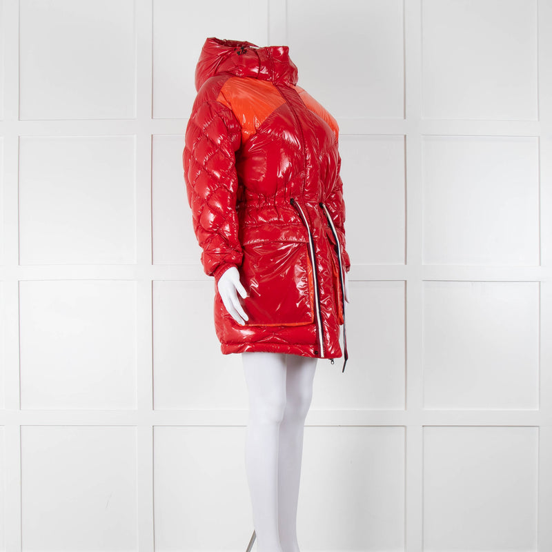 Perfect Moment Red Wet Look Maelle Hood Duvett Ski Jacket