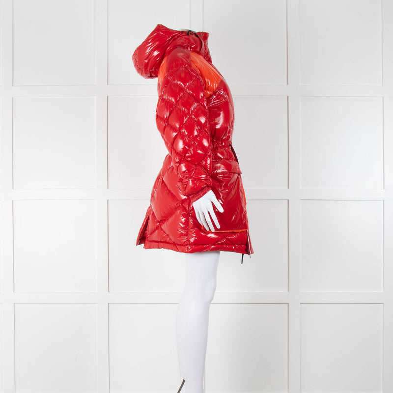 Perfect Moment Red Wet Look Maelle Hood Duvett Ski Jacket