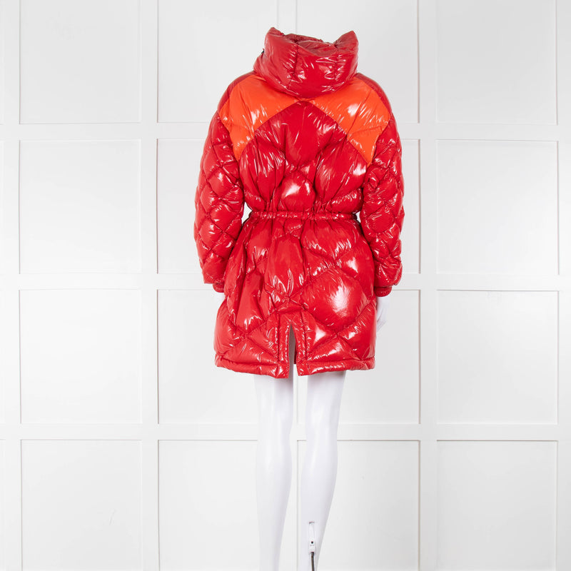 Perfect Moment Red Wet Look Maelle Hood Duvett Ski Jacket