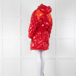 Perfect Moment Red Wet Look Maelle Hood Duvett Ski Jacket