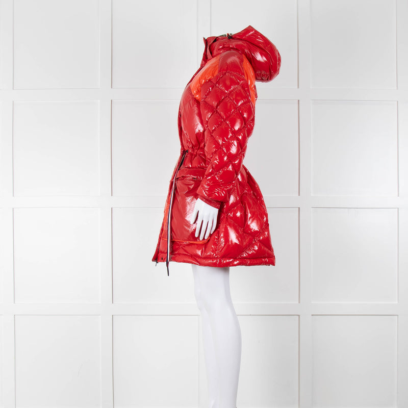 Perfect Moment Red Wet Look Maelle Hood Duvett Ski Jacket