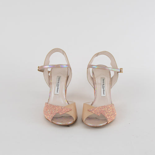 Terry De Havilland Pink Glitter Mid Heel Shoes