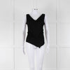 Balenciaga Black Draped Front Sleeveless Top