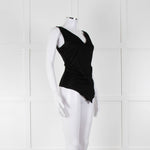 Balenciaga Black Draped Front Sleeveless Top