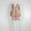 Zimmerman Pink Floral Sheer Button Front Dress